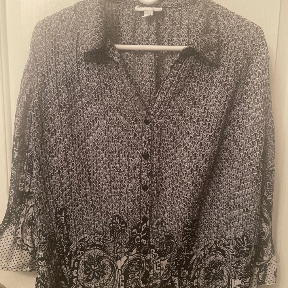 Fashion Bug Loveliness Blouse black and white print
